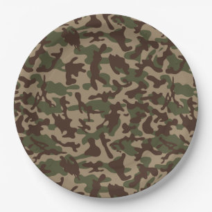 Diepe hout camouflage papieren bordje