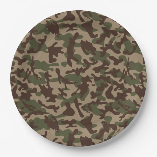 Diepe hout camouflage papieren bordje (Voorkant)