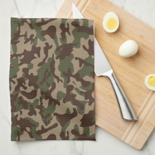 Diepe hout camouflage theedoek