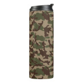 Diepe hout camouflage thermosbeker (Gedraaid links)