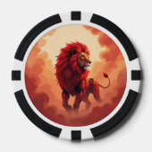 Diepe karmozijnrode gloed – De Leeuw van Brandend  Poker Chips (Voorkant)