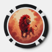 Diepe karmozijnrode gloed – De Leeuw van Brandend  Poker Chips (Achterkant)