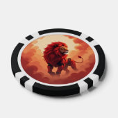 Diepe karmozijnrode gloed – De Leeuw van Brandend  Poker Chips (Enkel)