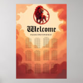 Diepe karmozijnrode gloed – De Leeuw van Brandend Poster (Voorkant)