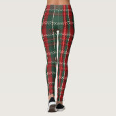 Diepe Kerstmis Rood Groen Tartan Leggings (Achterkant)