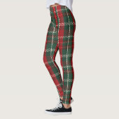 Diepe Kerstmis Rood Groen Tartan Leggings (Links)