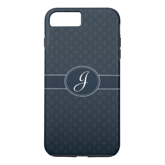 Diepe Klassieke marine aangepaste monogram iPhone  Case-Mate iPhone Case (Achterkant)