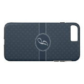 Diepe Klassieke marine aangepaste monogram iPhone  Case-Mate iPhone Case (Achterkant (Horizontaal))