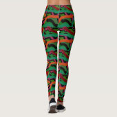 Diepe kleurstrepen met meerdere patronen leggings (Achterkant)