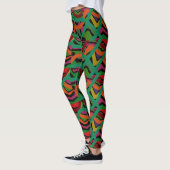 Diepe kleurstrepen met meerdere patronen leggings (Links)
