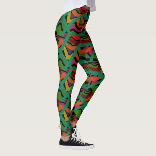 Diepe kleurstrepen met meerdere patronen leggings