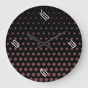 Diepe koffie polka stip modern zwart grote klok