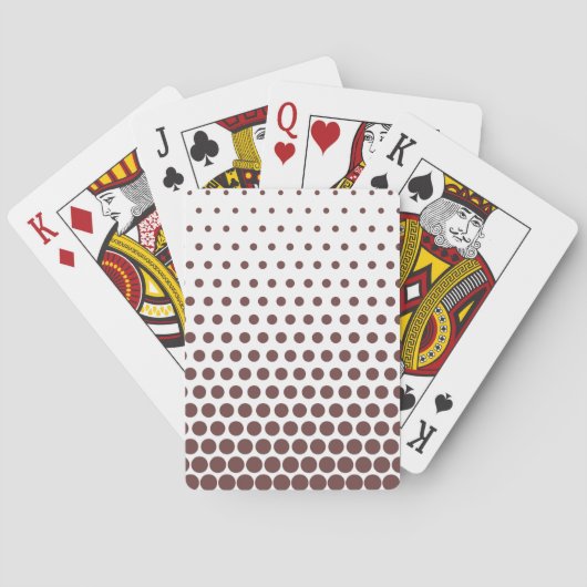 Diepe koffie polka stip moderne wit speelkaarten (Achterkant)