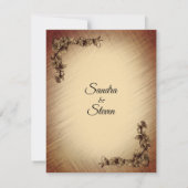 Diepe Landelijke Bloemen Trouw Uitnodiging (Achterkant)