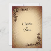 Diepe Landelijke Bloemen Trouw Uitnodiging (Achterkant)