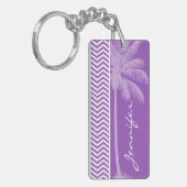 Diepe Lila Chevron; Zomerpalm Sleutelhanger (Voorkant Links)