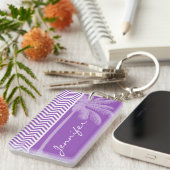Diepe Lila Chevron; Zomerpalm Sleutelhanger (Voorkant Rechts)