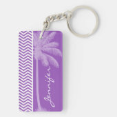 Diepe Lila Chevron; Zomerpalm Sleutelhanger (achterkant)