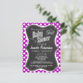 Diepe Magenta Polka Dots; Krijtbordlook Briefkaart (Staand voorkant)