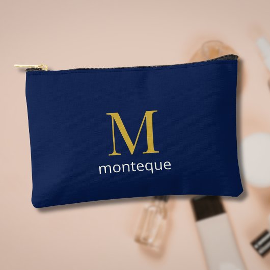Diepe marine luxe aangepaste monogramcadeau voor h etui