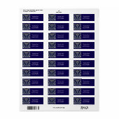 Diepe marine menorah William Morris patroon Etiket (Full Sheet)