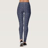 Diepe marine menorah William Morris patroon Leggings (Achterkant)