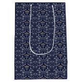 Diepe marine menorah William Morris patroon Medium Cadeauzakje (Achterkant)