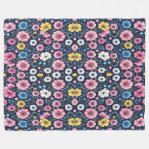 Diepe Midnight Bloementuin Patroon Sherpa Deken