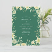 Diepe Mos Wilde Bloemen Bruiloft Kaart (Staand voorkant)