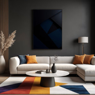 Diepe Nachtgeometrie Canvas Afdruk