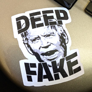 Diepe nep glitchy Joe Biden politiek bedrieger mem Sticker