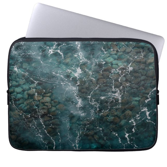 Diepe Oceaan Rots Textuur Laptop Sleeve (Voorkant)