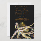 Diepe Ocean Octopus Beach Weddenschap Kaart (Voorkant)