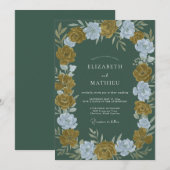 Diepe Olijf Ranunculus Eucalyptus Bruiloft Kaart (Voorkant / Achterkant)