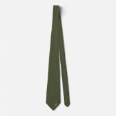 Diepe Olijfgroene Moderne Initialen Minimalistisch Stropdas (Voorkant)