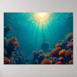 Diepe onderwaterwereld poster