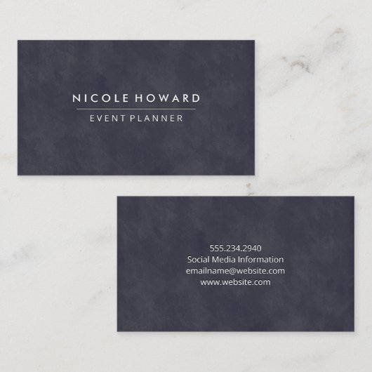 Diepe Paarse blauwe textuur Visitekaartje (Voorkant / Achterkant)