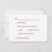 Diepe Paarse Bloemen Goud Confetti Menu Huwelijk R (Achterkant)