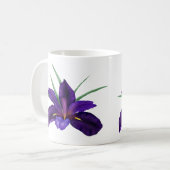 Diepe Paarse Bokwater Iris Illustratie Koffiemok (Voorkant links)