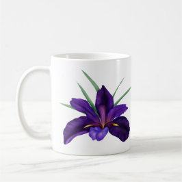 Diepe Paarse Bokwater Iris Illustratie Koffiemok