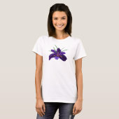 Diepe Paarse Bokwater Iris Illustratie T-shirt (Voorkant volledig)