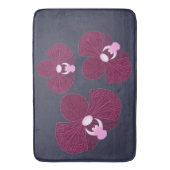 Diepe Paarse en Roze Abstracte Orchideeën Badmat (Voorkant Verticaal)