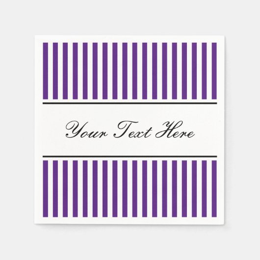 Diepe paarse en witte gestreepte servetten voor br (Voorkant)