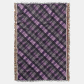 Diepe Paarse en zwarte diagonale plakken Deken (Voorkant Verticaal)