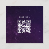 Diepe Paarse Galaxy Space Universe QR Code & Logo Vierkante Visitekaartje (Achterkant)