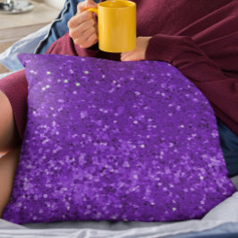 Diepe Paarse Glam Nep Glitter Patroon Kussen