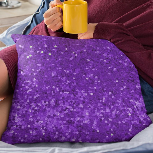 Diepe Paarse Glam Nep Glitter Patroon Kussen (Creator heeft geüpload)