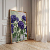 Diepe Paarse Hortensia Abstracte Kunstprint Poster