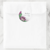 Diepe Paarse King Protea Waterverf Art Ronde Sticker (Tas)