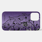 Diepe Paarse metalen textuur Lion Sugar Skul Hoesj Case-Mate iPhone Case (Achterkant (horizontaal))